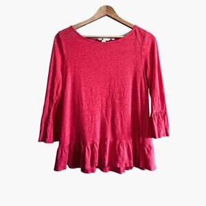 Boden Coral Pink Peplum Top Size Small
